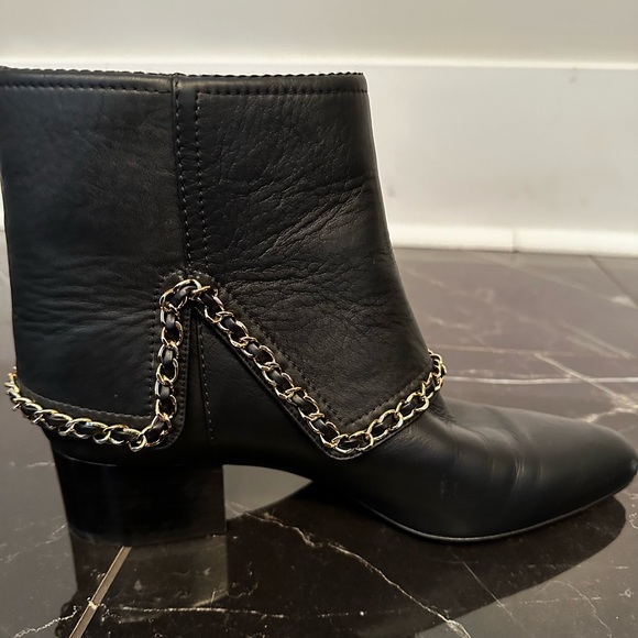 Chanel gold over black bootie with gold hardware - Picture 3 of 6